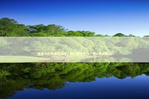 在迷茫的情感沼泽中,我们尝试寻找一种心灵的出口 在迷茫的情感沼泽中,我们尝试寻找一种心灵的出口 情感心理