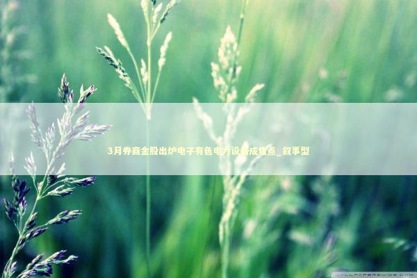 3月券商金股出炉电子有色电力设备成焦点_叙事型 3月券商金股出炉电子有色电力设备成焦点_叙事型 新闻