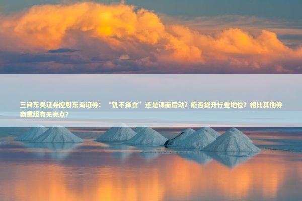 三问东吴证券控股东海证券：“饥不择食”还是谋而后动？能否提升行业地位？相比其他券商重组有无亮点？ 新闻